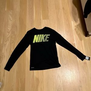 Nike Black Long Sleeve: Neon Logo